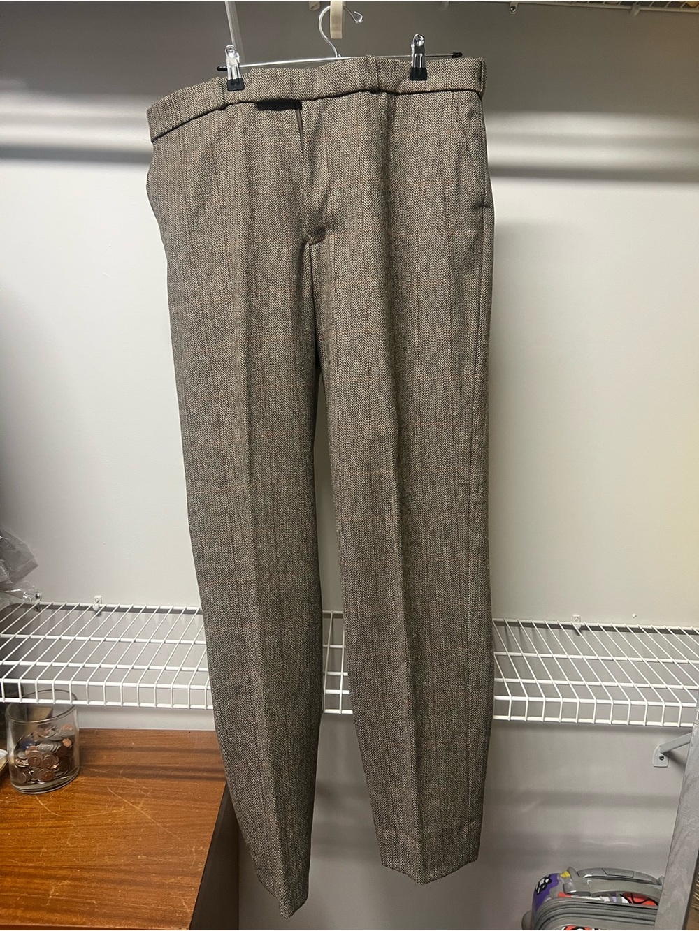 Christopher Dawes Countrywear Men’s Herringbone Wool Trousers US 38